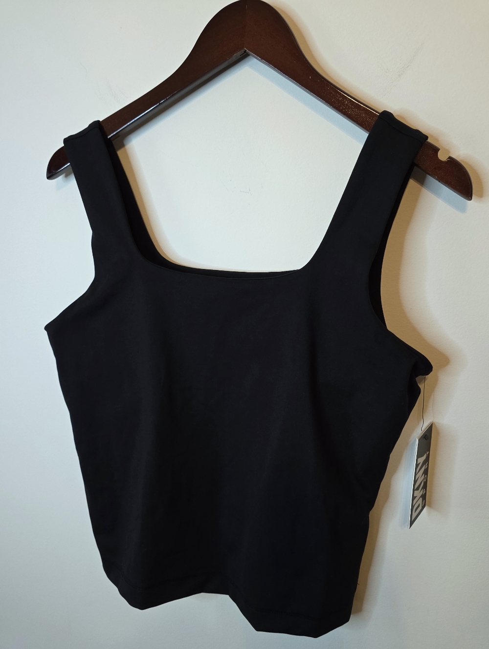 DKNY Sport Black Square Neck Cropped Shelf Bra Tank Streetwear Sporty Size XL - Picture 6 of 11